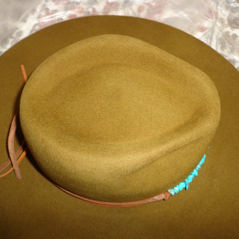 FIRM NEW Free People Lovely Bird Montana Turquoise Wrap Felt Hat S Rodeo - Picture 5 of 16